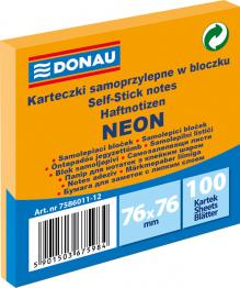 BLOEK SAMOLEPC DONAU 76 x 76 mm, 100 list, neonov oranov