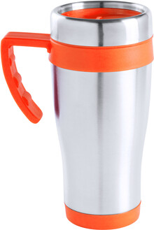 Termo hrnek Caprol Plus, oranžová, stříbrná
