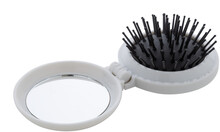 Kartáč na vlasy RABS se zrcátkem Rabrush, bílá