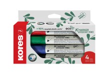 Popisova na bl tabule K-marker Kores Eco, 3 mm, sada 4 barvy