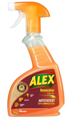 Leštěnka na nábytek Alex, renovátor, antistatický, pomeranč, 375 ml