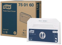 Paprov podloky na WC Tork 750160, 1 vrstv, bl, systm V1