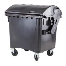 Kontejner na t��d�n� odpad s kulat�m v�kem 1100 l, plastov�, �ern�