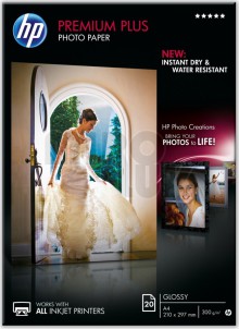 Fotopap�r HP Premium Plus Glossy Photo Paper, pap�r, leskl�, b�l�, A4, 300 g/m2, 20 ks