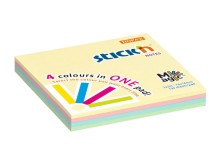Samolepic� blo�ek Stick'n by Hopax MAGIC, 76 x 76 mm, pastel mix, 100 l�stk�
