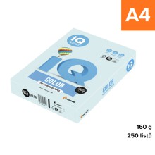 Barevn� pap�r IQ Color Pastel A4 - BL29, sv�tle modr�, 160g, 250 list�