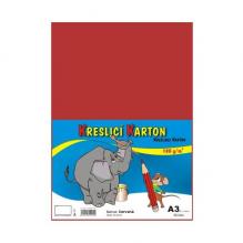 KRESLÍCÍ KARTON A3/180g/50l, červený